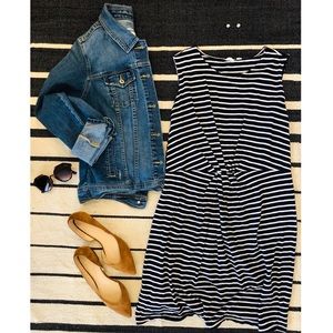 GAP Striped Cinch Waist Dress